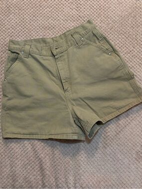 Women's High-Rise Casual Jean Shorts in Olive Green